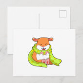 Hamster mit Schal Postkarte (Vorne/Hinten)