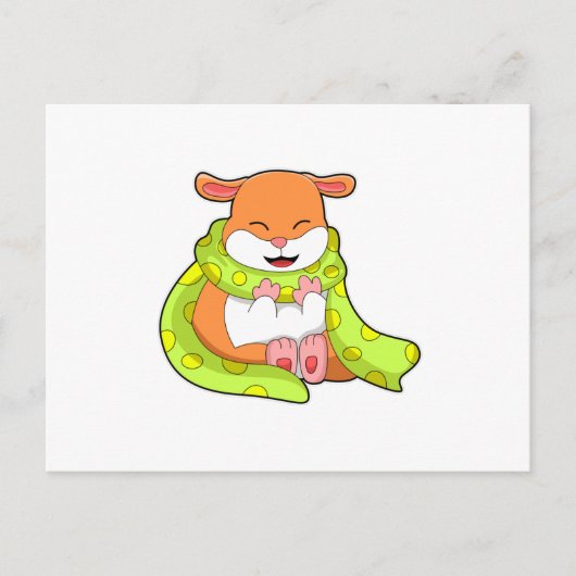 Hamster mit Schal Postkarte (Vorderseite)