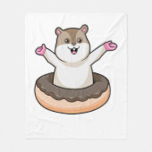 Hamster mit Schokolade Donut Fleecedecke (Vorderseite)