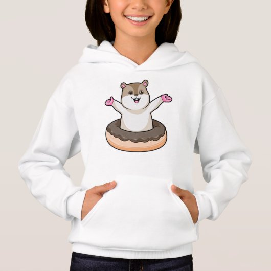 Hamster mit Schokolade Donut Hoodie (Vorderseite)