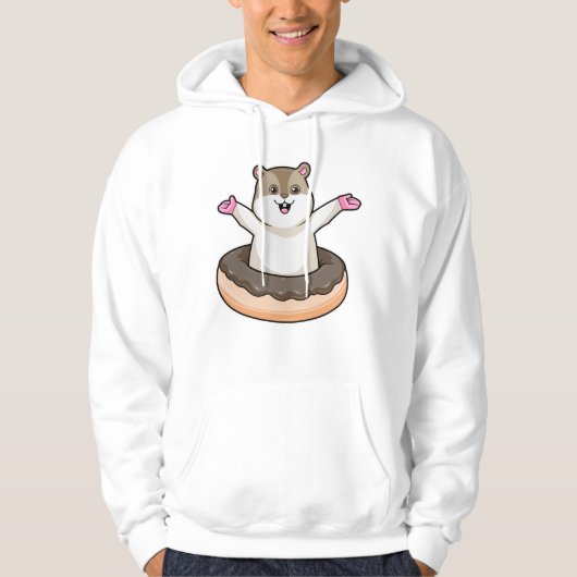 Hamster mit Schokolade Donut Hoodie (Vorderseite)