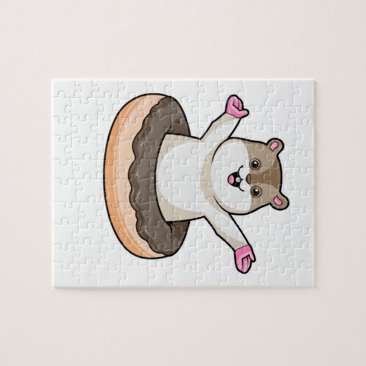 Hamster mit Schokolade Donut Puzzle (Horizontal)