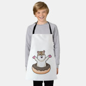 Hamster mit Schokolade Donut Schürze (Getragen)