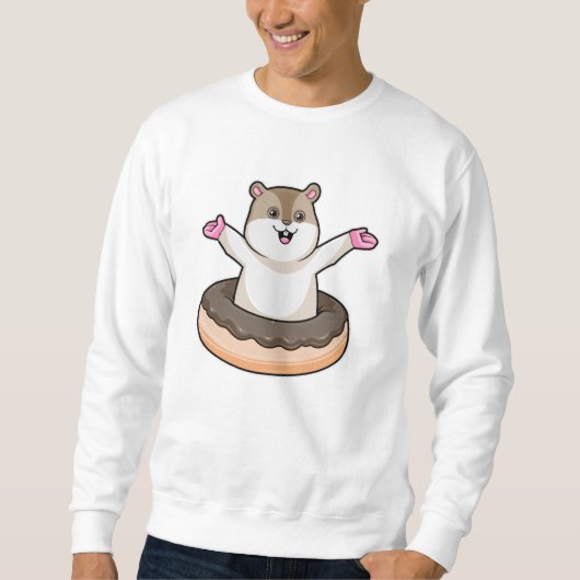 Hamster mit Schokolade Donut Sweatshirt (Vorderseite)