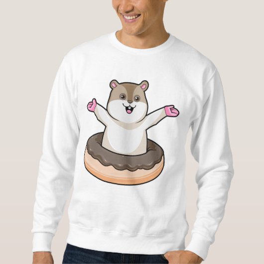 Hamster mit Schokolade Donut Sweatshirt (Vorderseite)