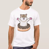 Hamster mit Schokolade Donut T-Shirt (Vorderseite)