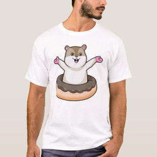 Hamster mit Schokolade Donut T-Shirt