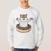 Hamster mit Schokolade Donut T-Shirt (Vorderseite)