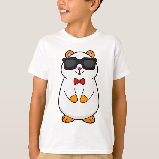 Hamster mit Sonnenbrille & Bow-Krawatte T-Shirt (Vorderseite)