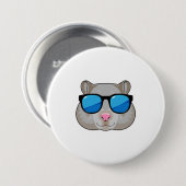 Hamster mit Sonnenbrille Button (Vorne & Hinten)