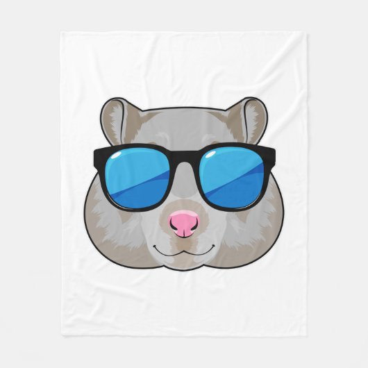 Hamster mit Sonnenbrille Fleecedecke (Vorderseite)