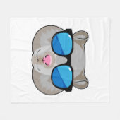 Hamster mit Sonnenbrille Fleecedecke (Vorderseite (Horizontal))