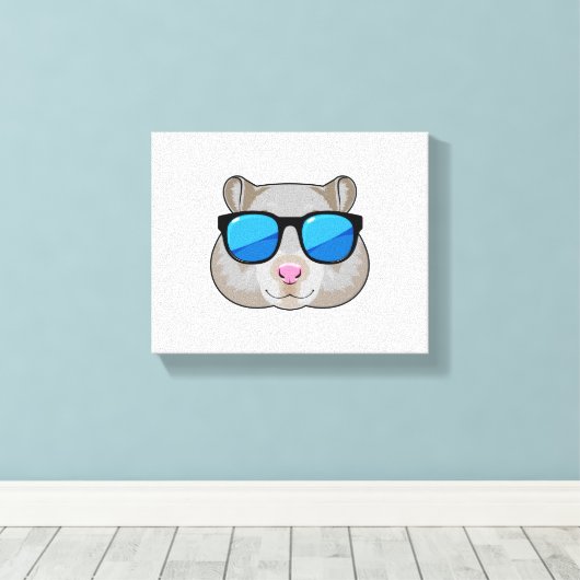 Hamster mit Sonnenbrille Leinwanddruck (Insitu (Holzboden))