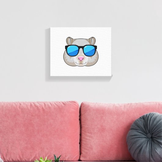 Hamster mit Sonnenbrille Leinwanddruck (Insitu (Wohnzimmer))