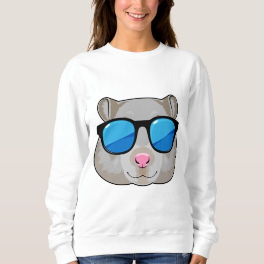 Hamster mit Sonnenbrille Sweatshirt (Vorderseite)