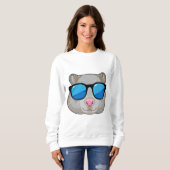 Hamster mit Sonnenbrille Sweatshirt (Vorne ganz)