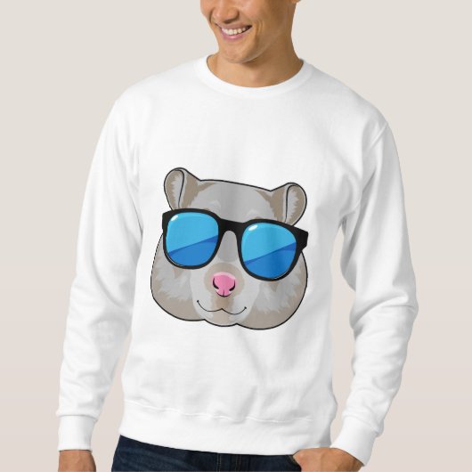 Hamster mit Sonnenbrille Sweatshirt (Vorderseite)