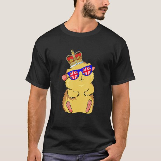 Hamster mit Sonnenbrille und Crown England Fl. T-Shirt (Vorderseite)