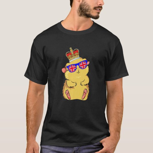 Hamster mit Sonnenbrille und Crown England Fl. T-Shirt (Vorderseite)