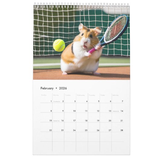 Hamster mit Spaß im Kalender (Feb 2026)
