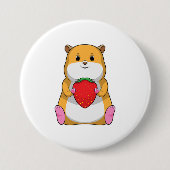 Hamster mit Strawberry Button (Vorderseite)