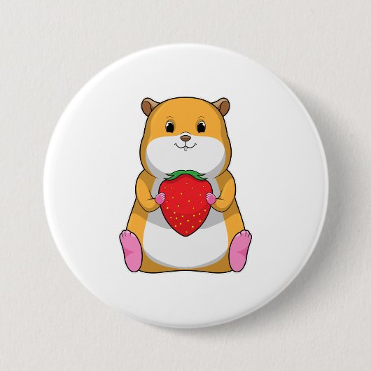 Hamster mit Strawberry Button (Vorderseite)