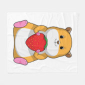Hamster mit Strawberry Fleecedecke (Vorderseite (Horizontal))