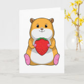 Hamster mit Strawberry Karte (Gelbe Blume)