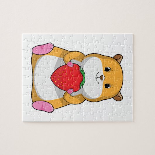 Hamster mit Strawberry Puzzle (Horizontal)