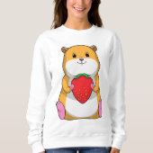 Hamster mit Strawberry Sweatshirt (Vorderseite)