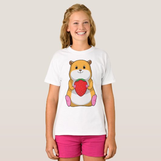Hamster mit Strawberry T-Shirt (Vorne ganz)