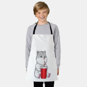 Hamster mit Tasse und Trinkstroh Schürze (Getragen)
