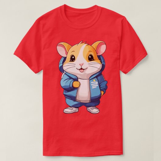 Hamster mit Trackanzug und Sneakers T-Shirt (Design vorne)
