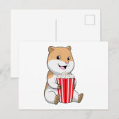 Hamster mit Tüte Popcorn Postkarte (Vorne/Hinten)