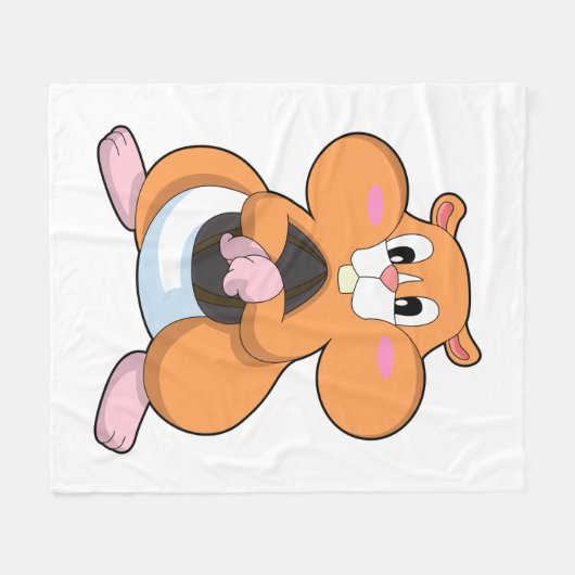 Hamster mit Walnuss Fleecedecke (Vorderseite (Horizontal))