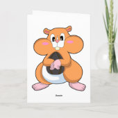 Hamster mit Walnuss Karte (Rückseite)