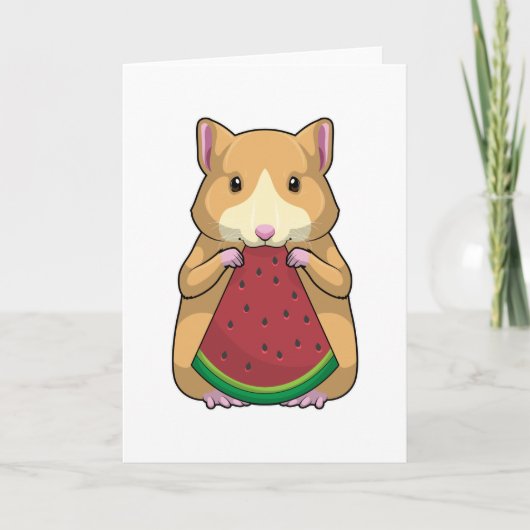 Hamster mit Wassermelone Karte (Vorderseite)