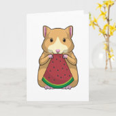 Hamster mit Wassermelone Karte (Gelbe Blume)