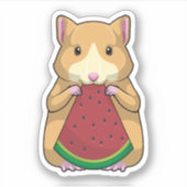 Hamster mit Watermelon Aufkleber (Vorderseite)