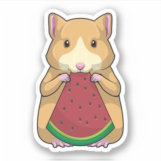 Hamster mit Watermelon Aufkleber (Vorderseite)