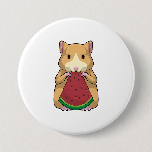 Hamster mit Watermelon Button (Vorderseite)