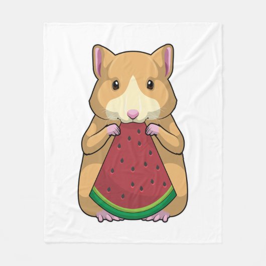 Hamster mit Watermelon Fleecedecke (Vorderseite)