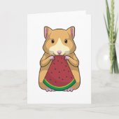 Hamster mit Watermelon Karte (Vorderseite)