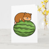 Hamster mit Watermelon Karte (Gelbe Blume)