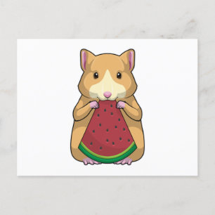 Hamster mit Watermelon Postkarte