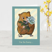HAMSTER mit weißem Rose, es tut mir leid...Entschu Karte (Gelbe Blume)