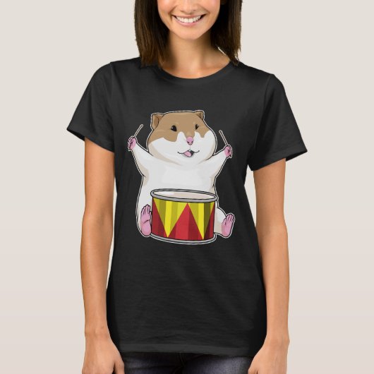 Hamster Musician Drum Music T-Shirt (Vorderseite)