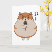 Hamster - Musik mit Mikrofon Karte (Gelbe Blume)