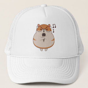 Hamster - Musik mit Mikrofon Truckerkappe