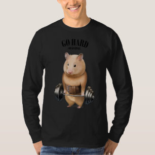 Hamster Muskeltraining mit Barbell Shrug Bar Fit T-Shirt
